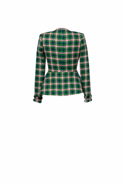 Приталенный твидовый жакет в клетку 01-01-23 FW
