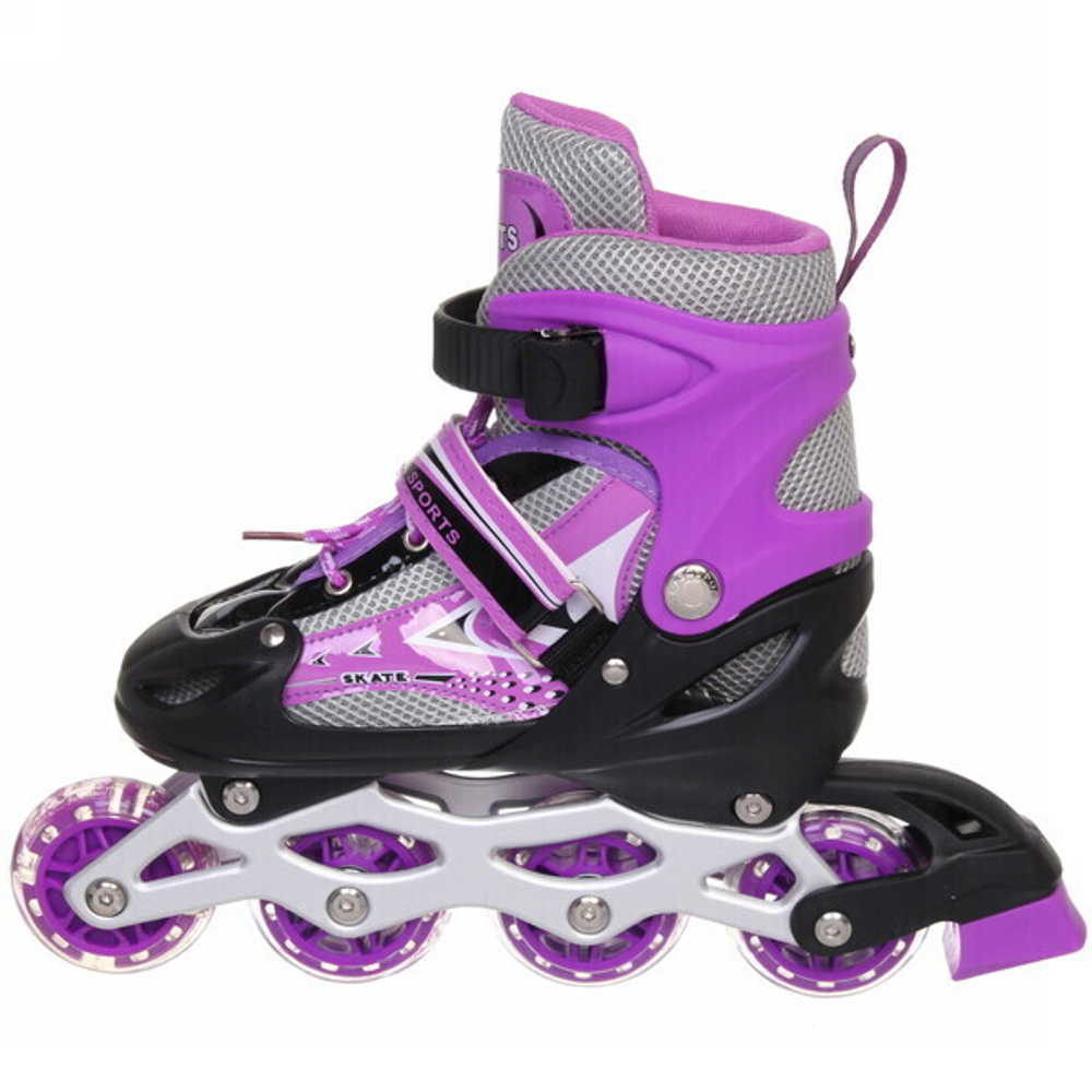 Коньки роликовые раздвижные Happy Star 136C, фиолетовый, колеса ПВХ, размер M (34-38)