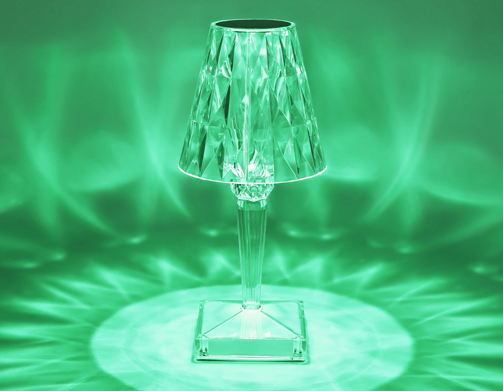 Настольная светодиодная лампа с сенсорным выключателем и пультом DE8057 CL прозрачный LED RGB 3W