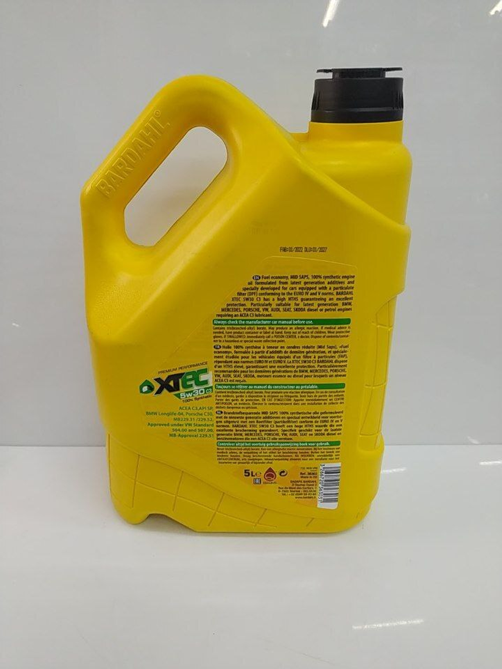 Масло моторное синтетическое BARDAHL 36303 "XTEC C3 5W-30", 5л