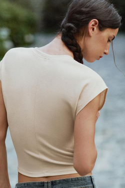 ZARA ТОП В КОРСЕТНОМ СТИЛЕ, ЭКРЮ