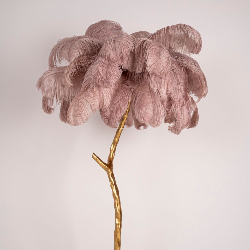 Торшер страусиные перья Feather Lamp A MODERN GRAND TOUR розовый