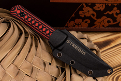 Нож Kizlyar Supreme STREAM N690 SW G10-BRH KS (StoneWash, G10 Black-Red Handle, Kydex Sheath)