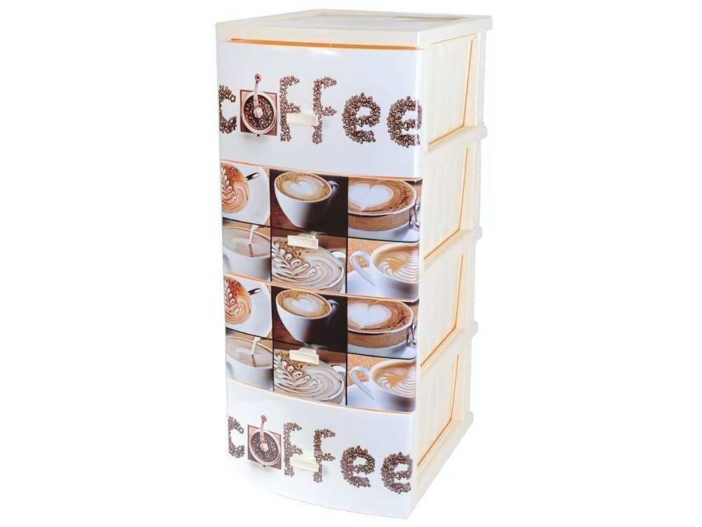 Комод 4-х секционный "Кофе" слоновая кость