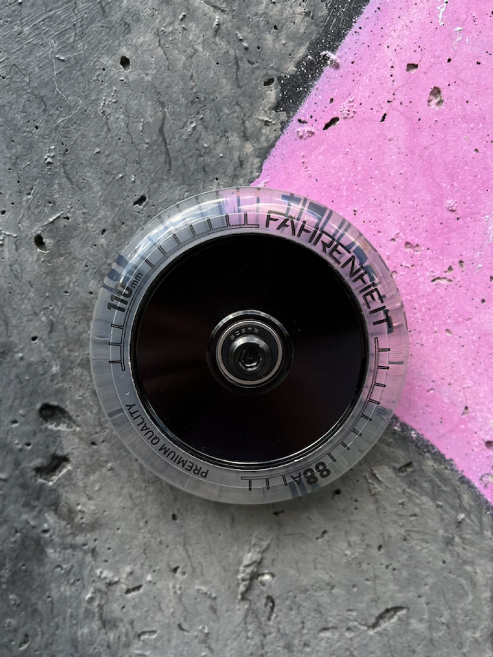 Колесо Fahrenheit 110*24 mm Hollow core, черный/прозрачный