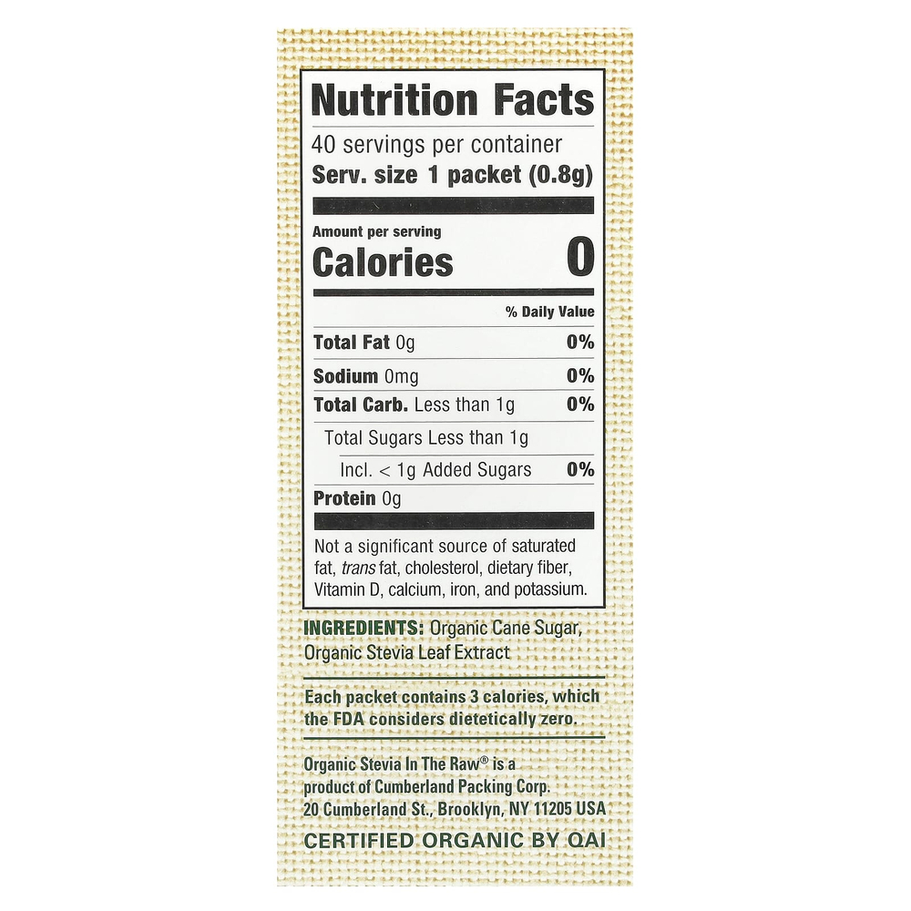 In the Raw, Organic Stevia In the Raw®, ноль калорийная смесь стевии, 40 пакетиков, 32 г (1,12 унции)