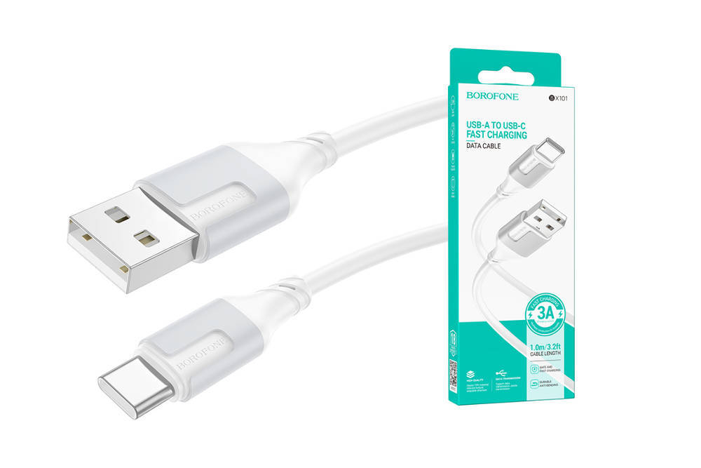 Кабель USB - TypeC BOROFONE BX101 (белый) 1м