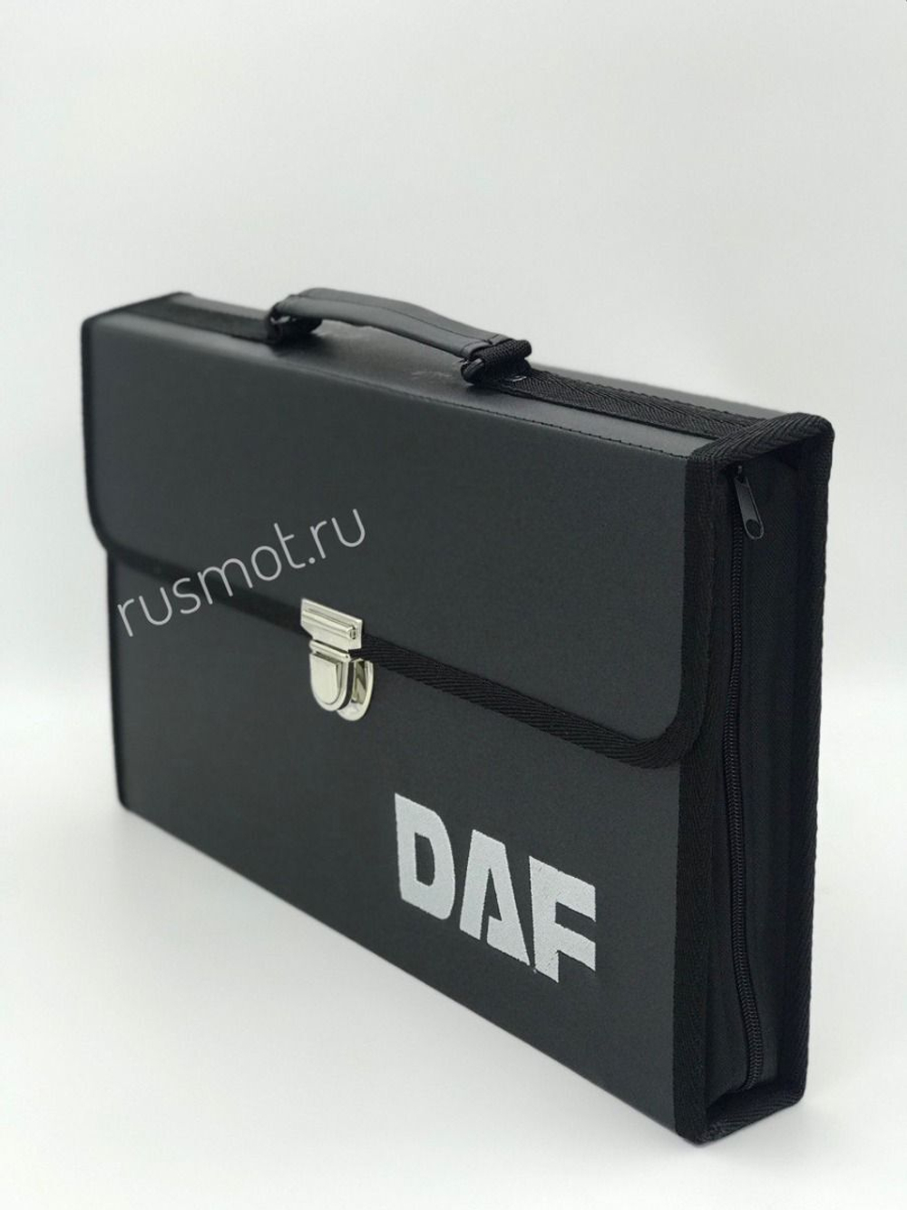 Папка для водителей черная с логотипом вышивка DAF кожа