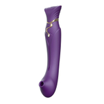 Фиолетовый вибростимулятор с пульсацией, вакуумной стимуляцией и функцией нагрева Zalo Queen G-spot PulseWave Vibrator with Suction Sleeve Twilight Purple