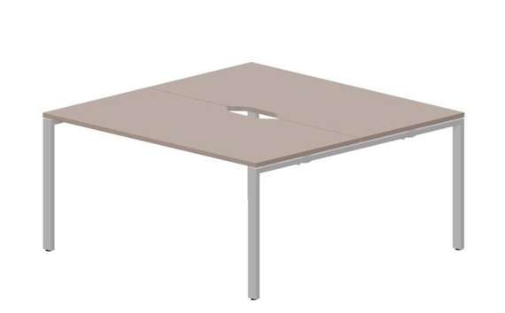 Составной стол Strike на 2 рабочих места 1580х1566х750мм (2 эргономичных выреза)