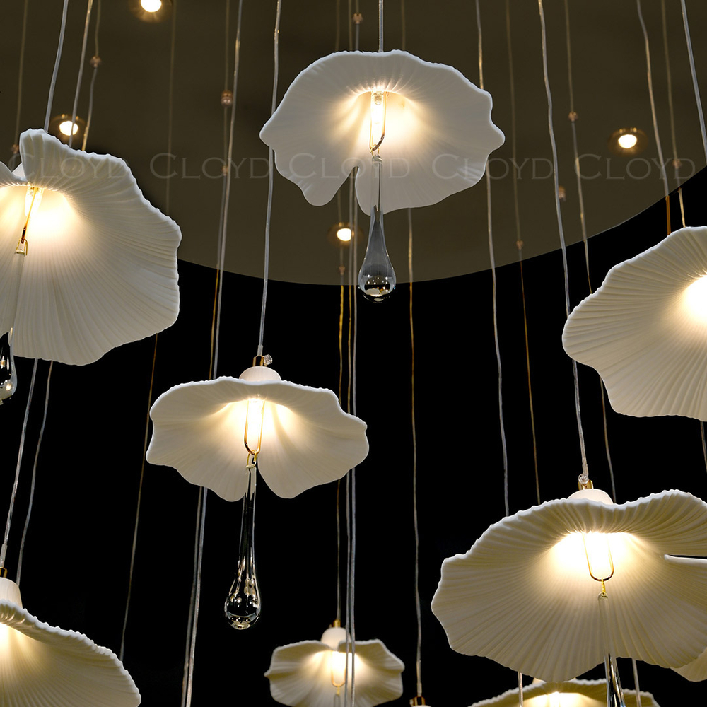 Люстра Cloyd SHANGRILA C33 / выс. 120 см - керамика - золото (арт.11334)