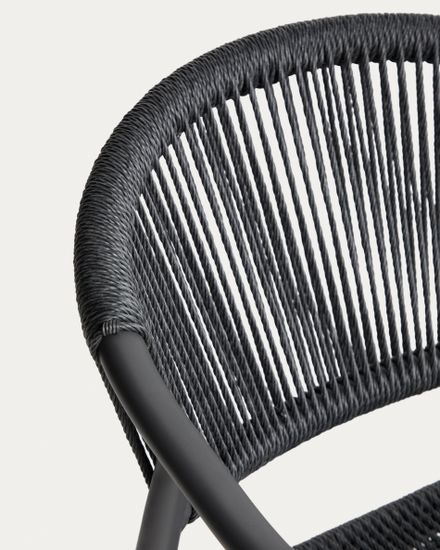 Уличный стул Livadia из серого алюминия и веревки