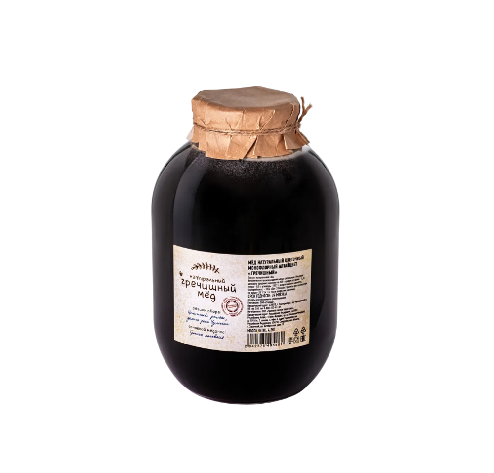 Мед натуральный гречишный 3л сбор 2024 , 4.4 кг