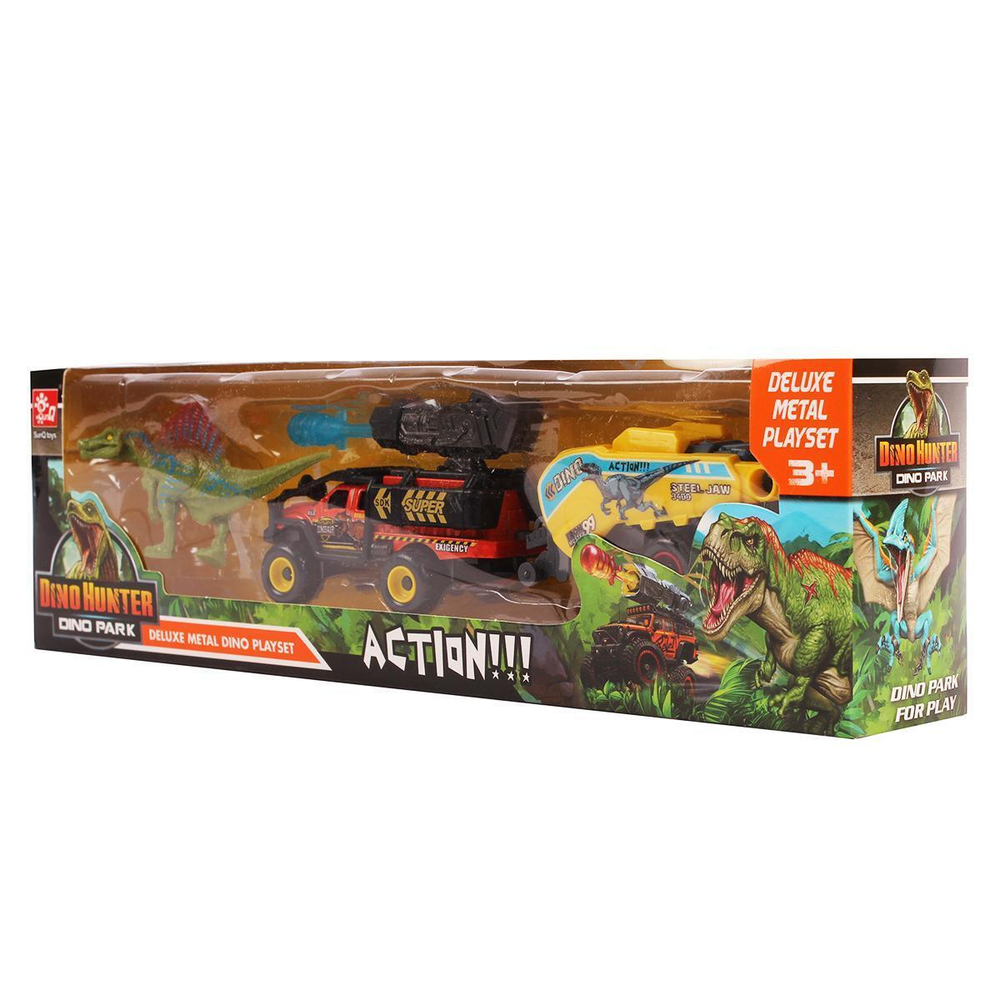 Набор машина с прицепом и динозавром, коробка SQ90888-3B