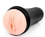 Телесный мастурбатор-вагина Sweet Time в черной колбе (Цвет: телесный с черным)