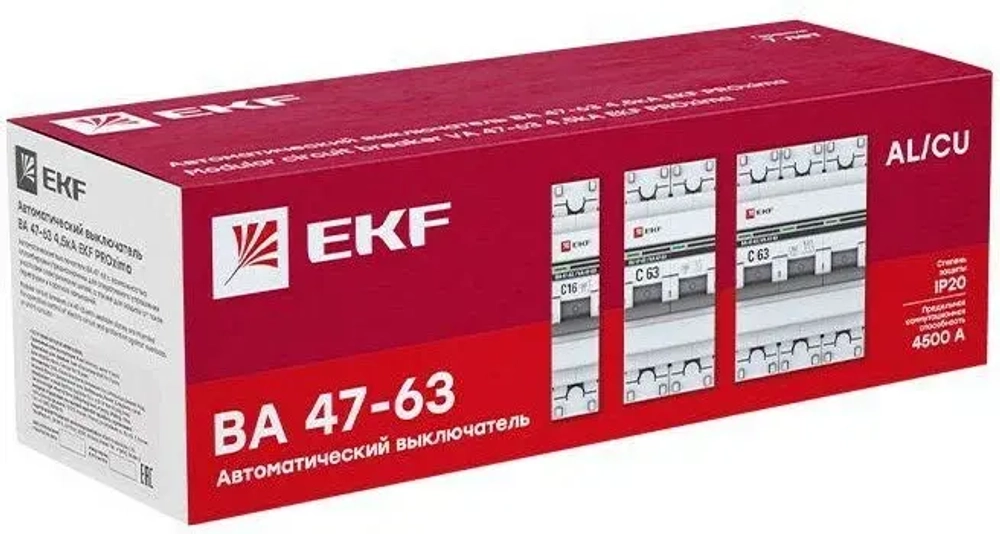 Автоматический выключатель ВА 47-63, С 6А, 230/400V, 2P, EKF