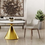 Стол круглый AXIS 120, керамика матовая, белая / опора золото