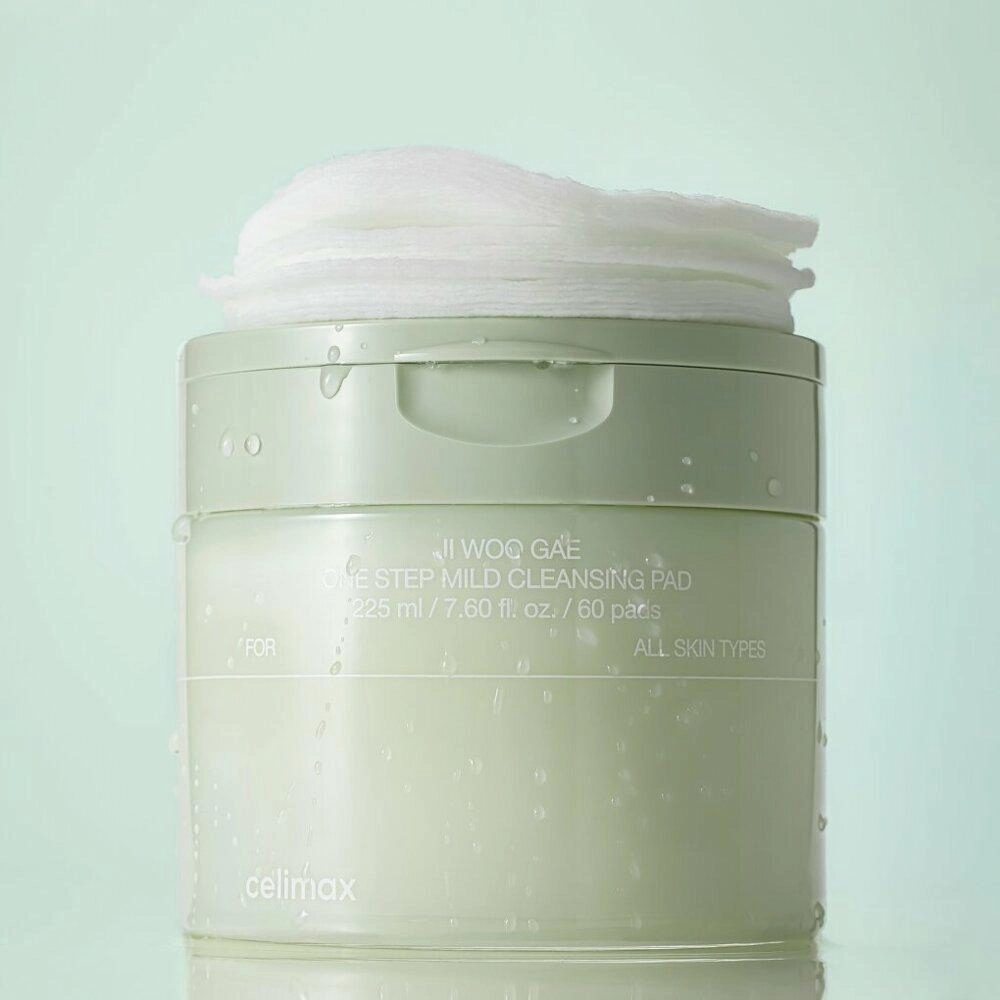 Пэды для снятия макияжа Celimax Ji Woo Gae One Step Mild Cleansing Pad, 60 шт