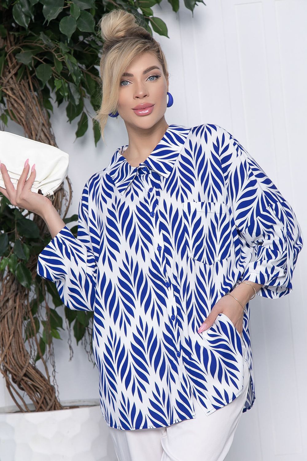 Рубашка Лето (сине-белая) Б10588 LT Collection