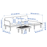 3-местный комплект садовой мебели - REVSKÄR / REVSKАR  IKEA/РЕВСКЕР ИКЕА,  211х65 см, серый
