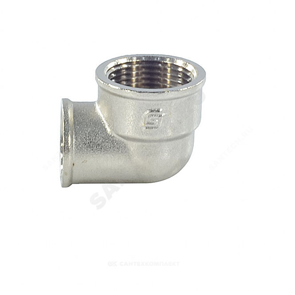 Угольник латунь никель переходной Ду 25х15 (1"х1/2") ВР/ВР SantechSystems