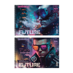 Альбом для рисования А4 32л. на гребне "Стиль. Сyberpunk" (Спейс)