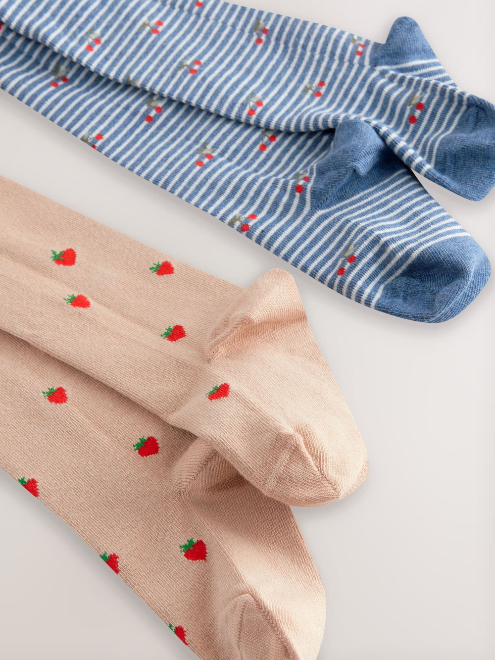 Колготки хлопковые для девочки Next E89-768, 2 шт., Бежевый, Синий