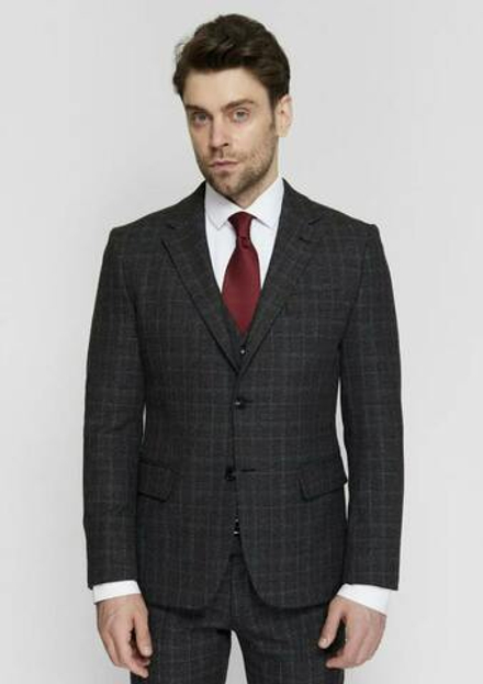 Мужской классический костюм тройка (темно-серый) Б6