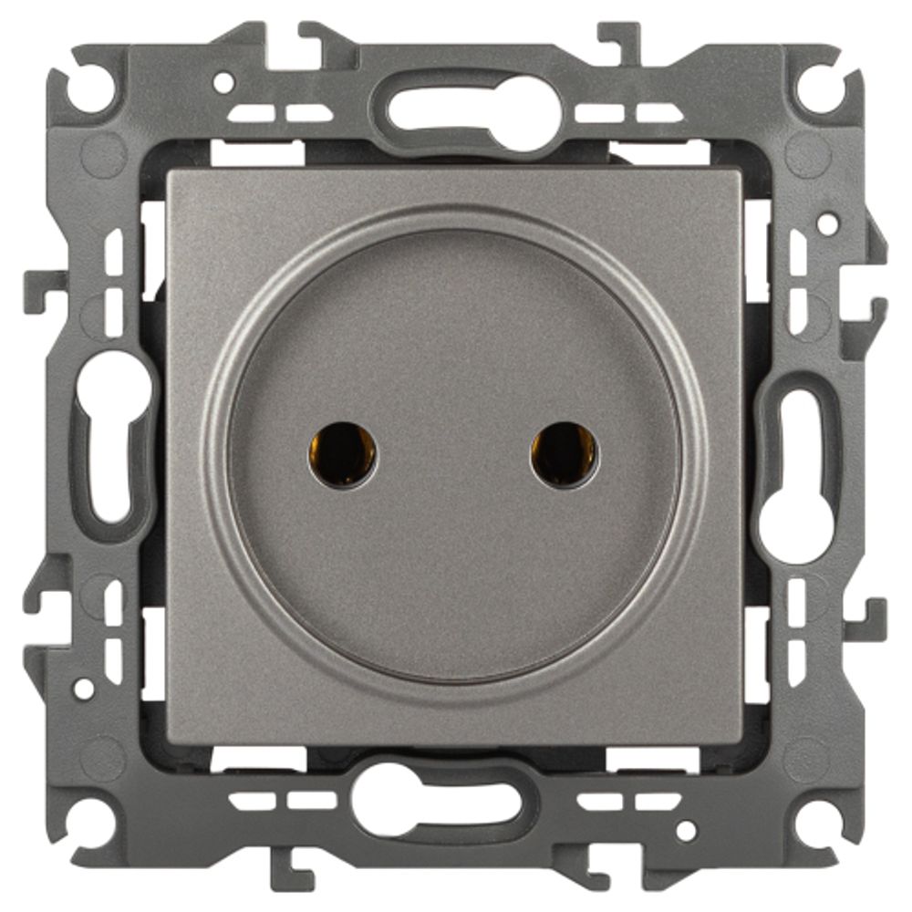 Розетка ЭРА Серия 12 12-2105-16 2P 16А-250В титан | ЭРА 12 Титан