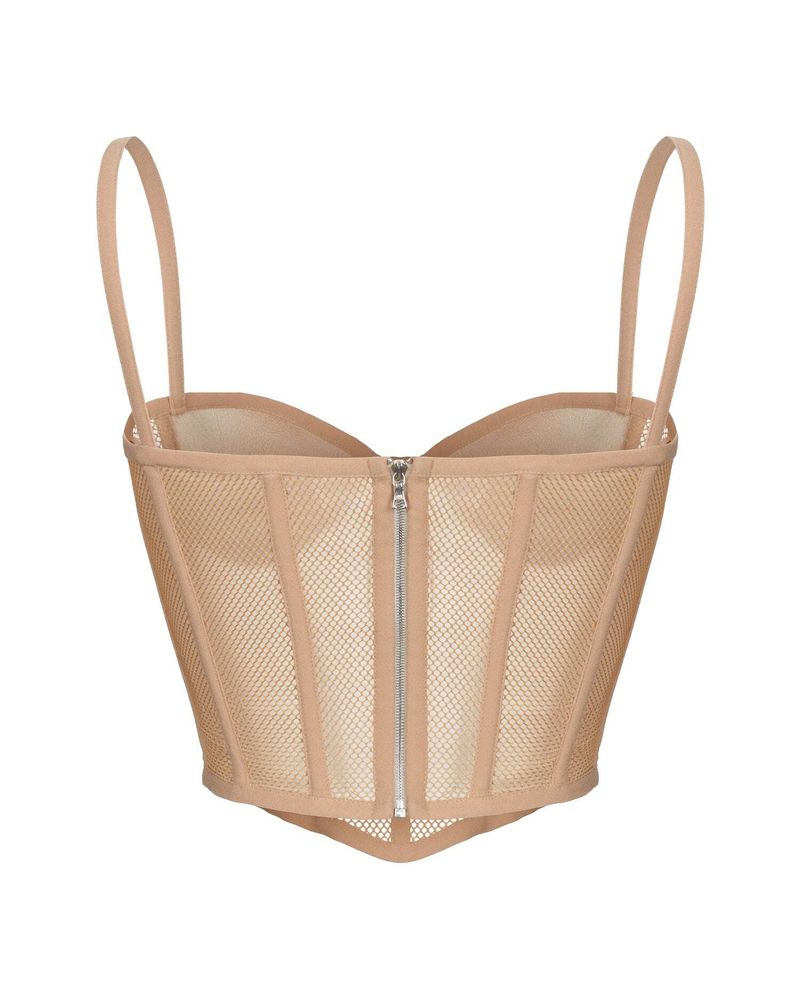 Блуза корсетного типа из крепа и сетки