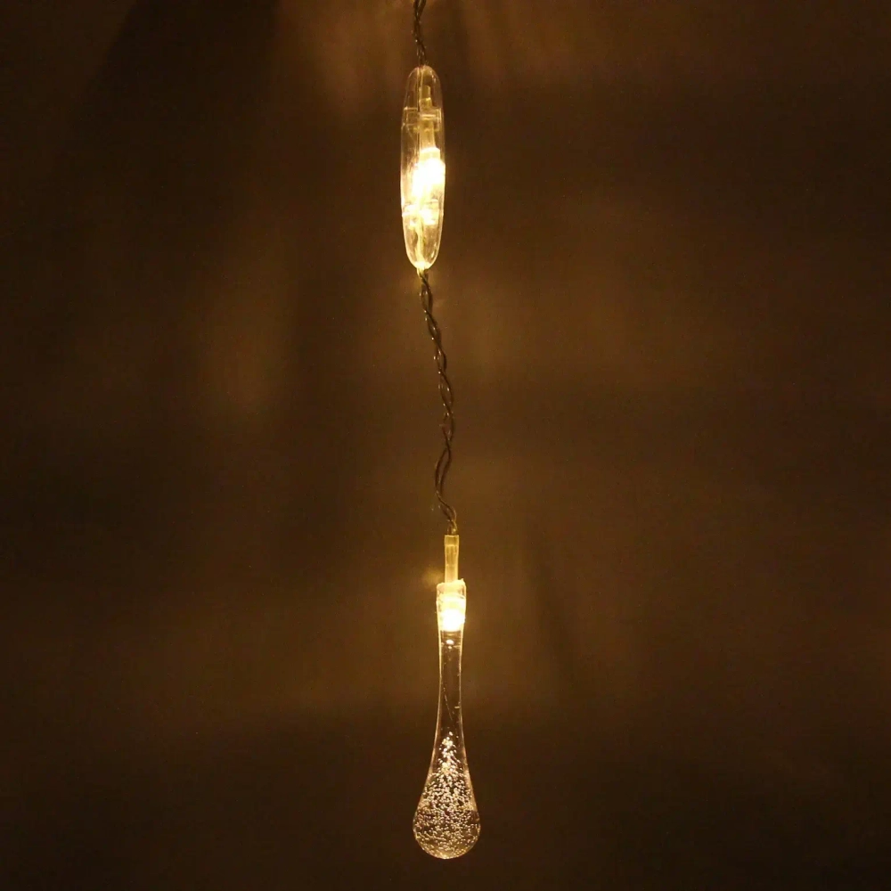 Гирлянда для дома БАХРОМА 2,0м*0,6м 50 ламп LED, с насадками Капля, Теплый белый (возможность соединения)