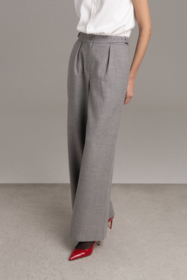 Брюки из шерсти с пряжками