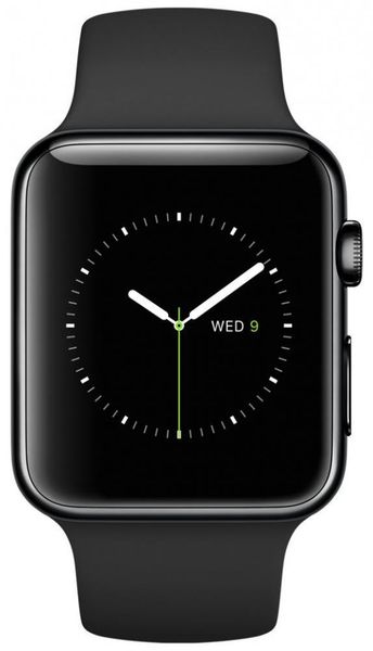 Apple Watch 42mm Space Black Stainless Steel Case With Black Sport Band