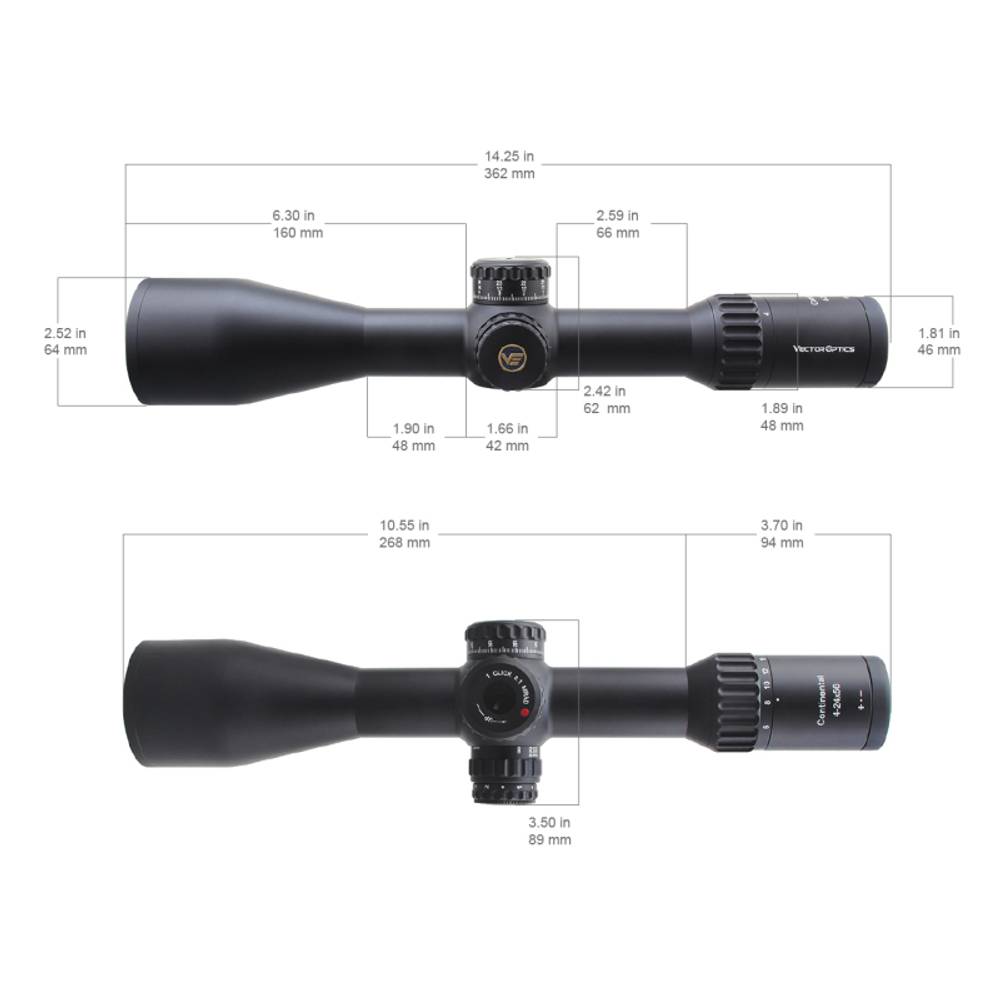 Оптический прицел Vector Optics FFP Continental x6 4-24x56 ( Тигр, СВД, ОП-СКС, ВПО-208 / Сетка VEC-MBR / с подсветкой )