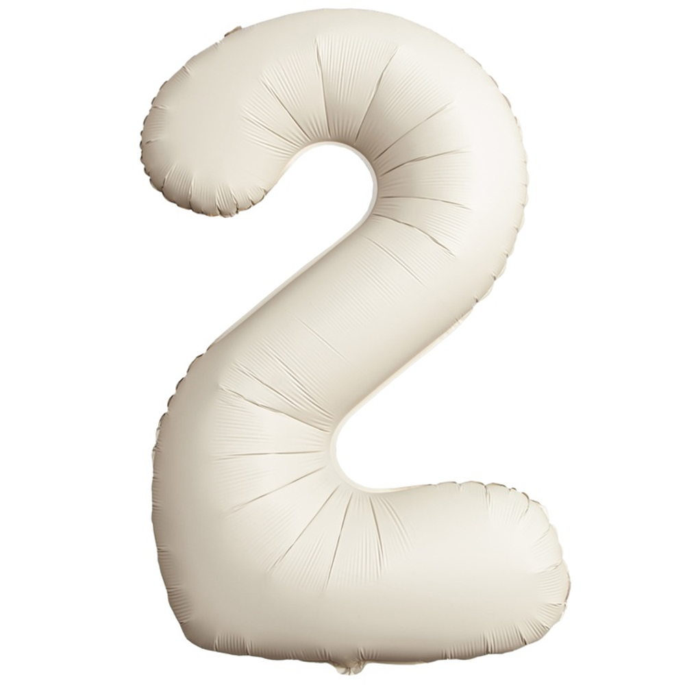 Шар фольгированный Цифра 2 101 см (Бежевый)