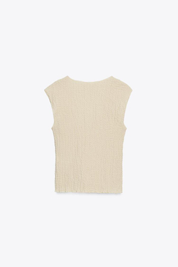 ZARA ТОП БЕЗ РУКАВОВ, СВЕТЛО-ЖЕЛТЫЙ