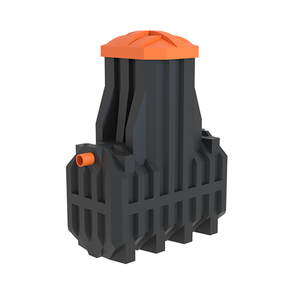 Станция биологической очистки Мультпласт Ergobox 3 S горизонтальный / 500 л. в сутки / 2-3 чел. / самотечный сброс / компрессорная аэрация (1745x790x2050см;109кг;черный) - арт.555434