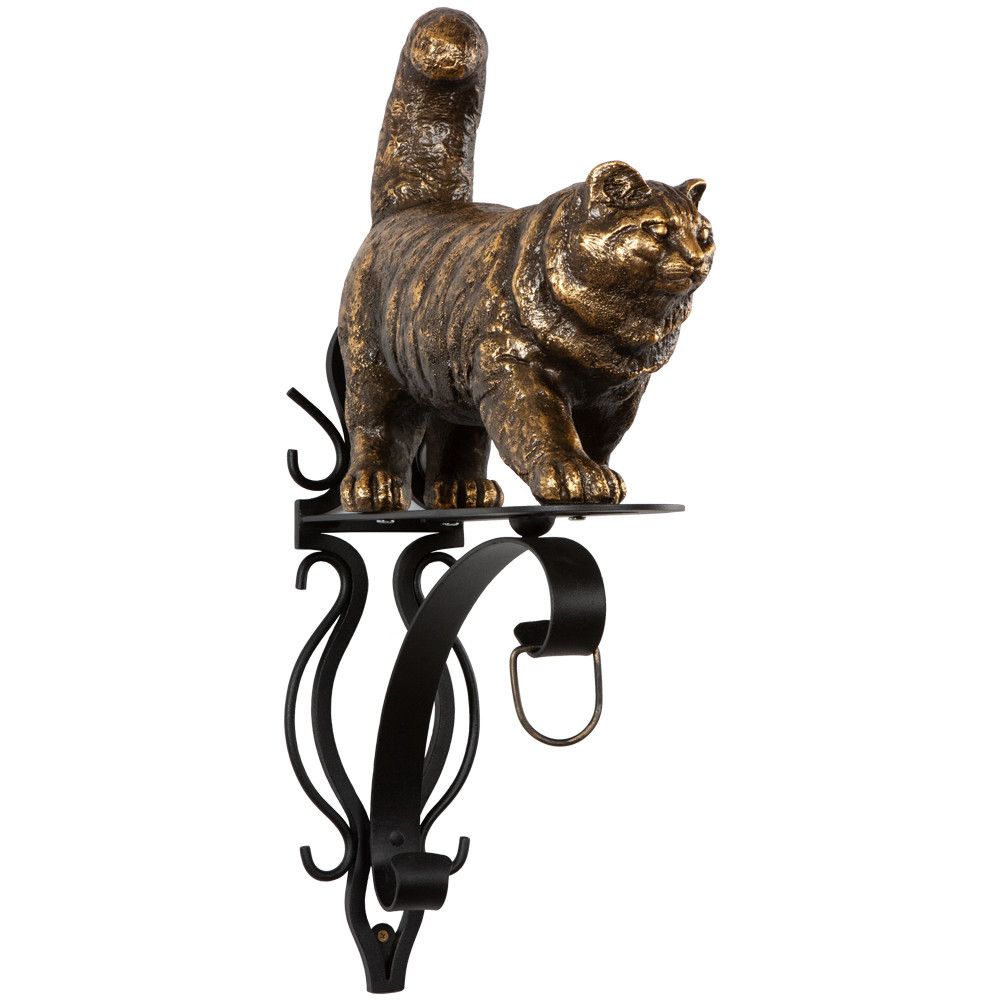 Кронштейн для цветов Кот Лео Бронза