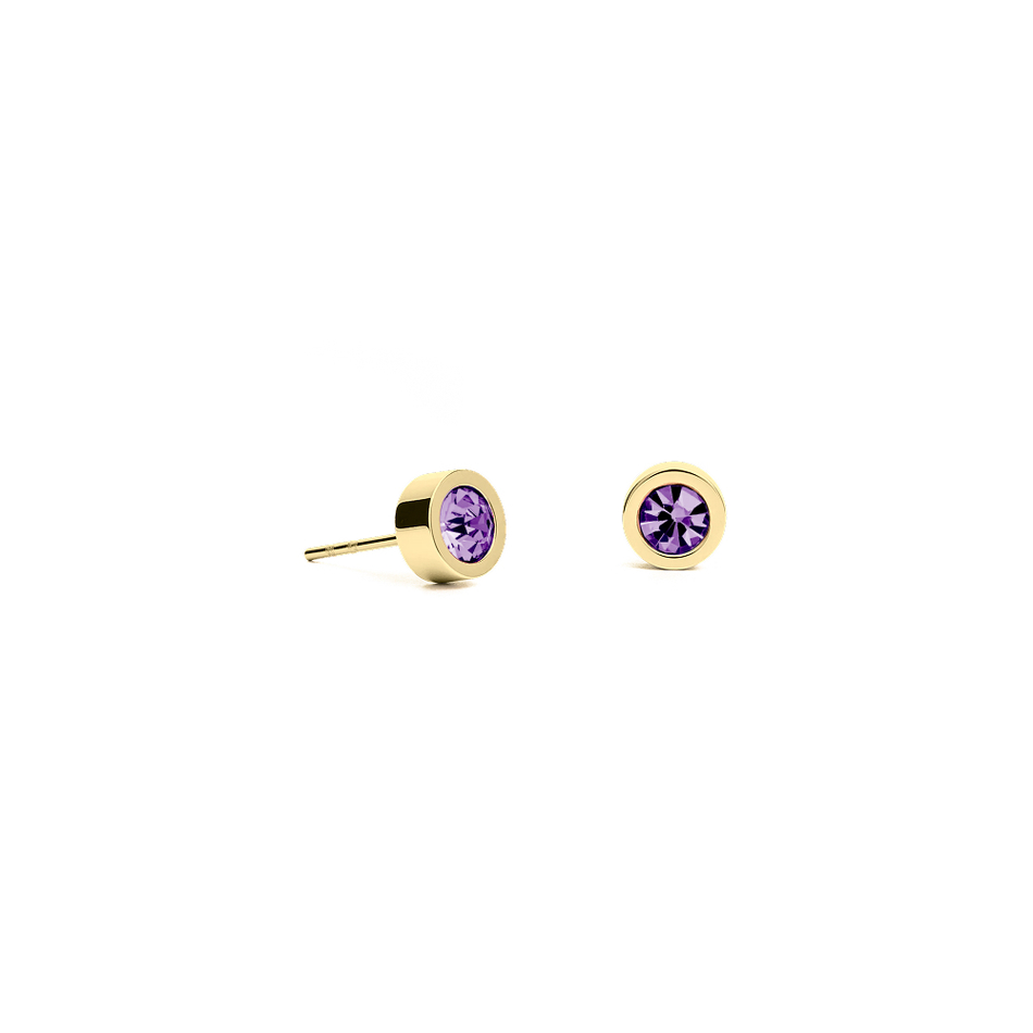 Серьги пусеты Fiore Luna Amethyst 5х2,5 мм SWE125 AM G