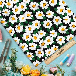 Ткань дюспо цветы ромашки
