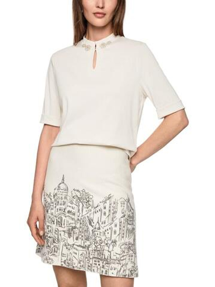 Marc Cain Футболка цветочной аппликацией на вырезе