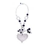 Колье лист Ester Bijoux Тополь CL966/34-S/BL BW