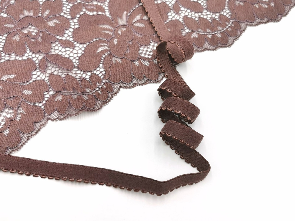 Отделочная резинка с фестонами, 12 мм, перец, (Арт: OTR641/12A-738), м