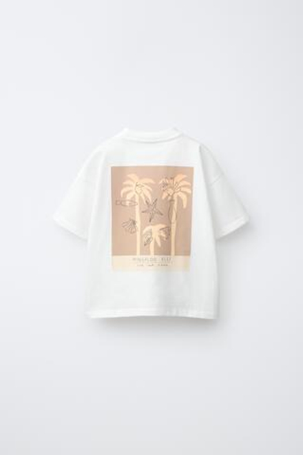 ZARA ФУТБОЛКА С ВЫШИТОЙ НАДПИСЬЮ, БЕЛЫЙ