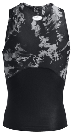 Мужская теннисная футболка Under Armour HeatGear IsoChill Printed Tank - черный/белый