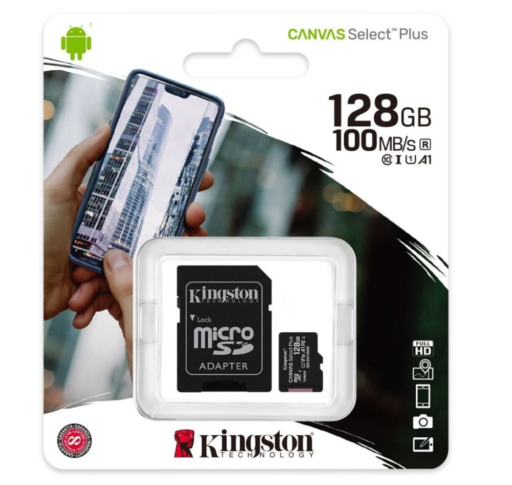 Карта памяти Kingston Canvas Select Plus microSD