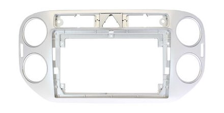 Комплект рамки с разъёмами 9"+can VW Tiguan 2007-2017 (любая аварийка) серебро - Car-Smart 8008S