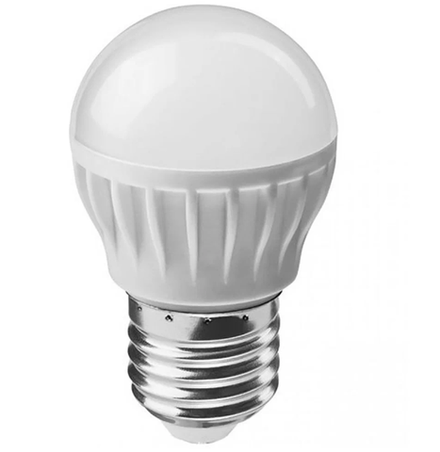 Лампа светодиодная белый свет E-27 4,5W G50 шар ПРОГРЕСС