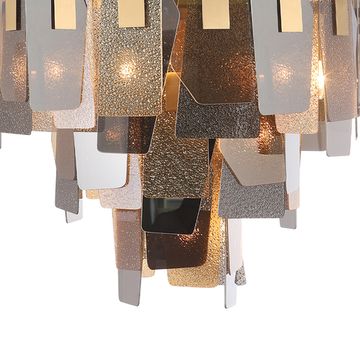 Подвесная люстра 10*E14 POINT SP10 латунь/янтарный/дымчатый Crystal Lux