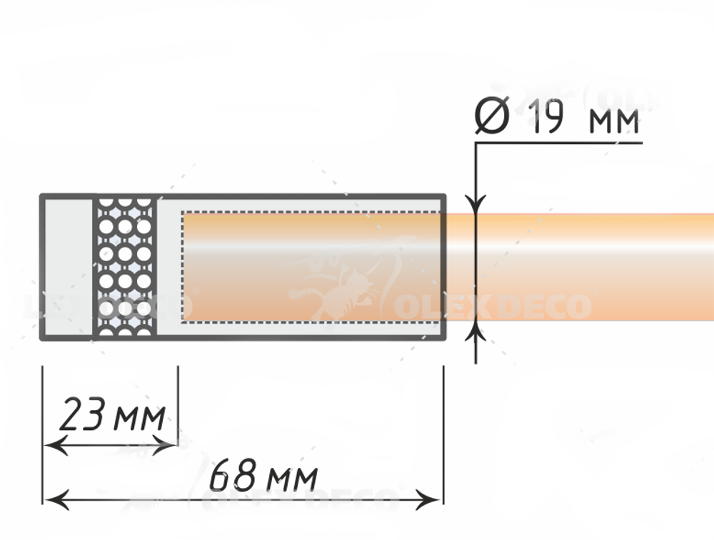 Наконечники "Ксантос" d19 мм, цвет антик